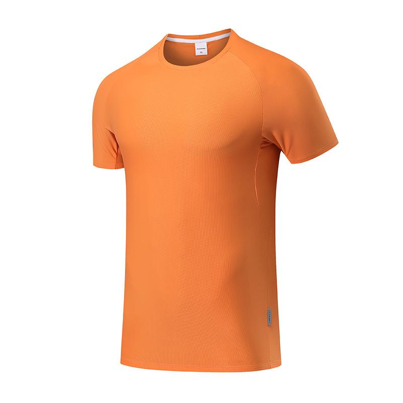 

Мужская быстросохнущая футболка из ледяного шелка, эластичная, с круглым вырезом, с коротким рукавом, спортивного дизайна 2XL