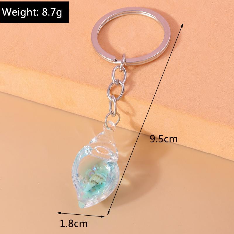 Cute Luminous Conch Keychain Marine Life Keyring Pendants for Car Key Holder Women Girls Handbag Accessories Jewelry Gifts