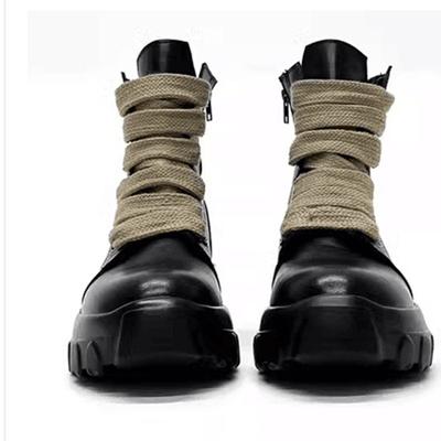 2024 Hot High Top Men's Boots Casual Leather Sneakers Thick-soled Sneakers Men Chunky Shoes Comfort Platform Boots Men