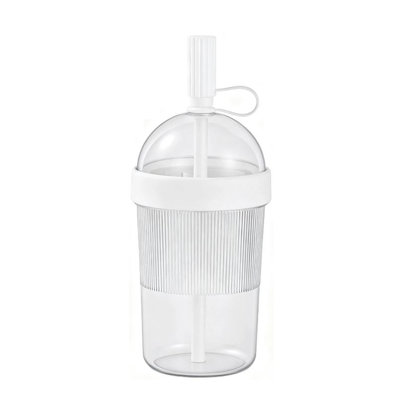 1Pcs Plastic Coffee Cup Cold Drink Tumbler Double Drinking Cup With Lid And Straw For Women Men Travelers Students Home Office