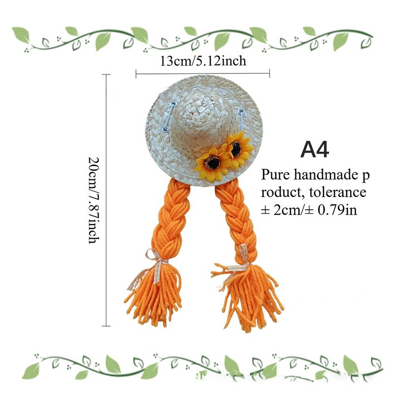 

Porch Goose Braid Cute Porch Goosey Sunflower Style Windstraw Hat Goose Outfit Outdoor Patio Yard Art Decoration