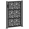 Gard de Grădină Negru 105X155 Cm Model din Oțel Frunză