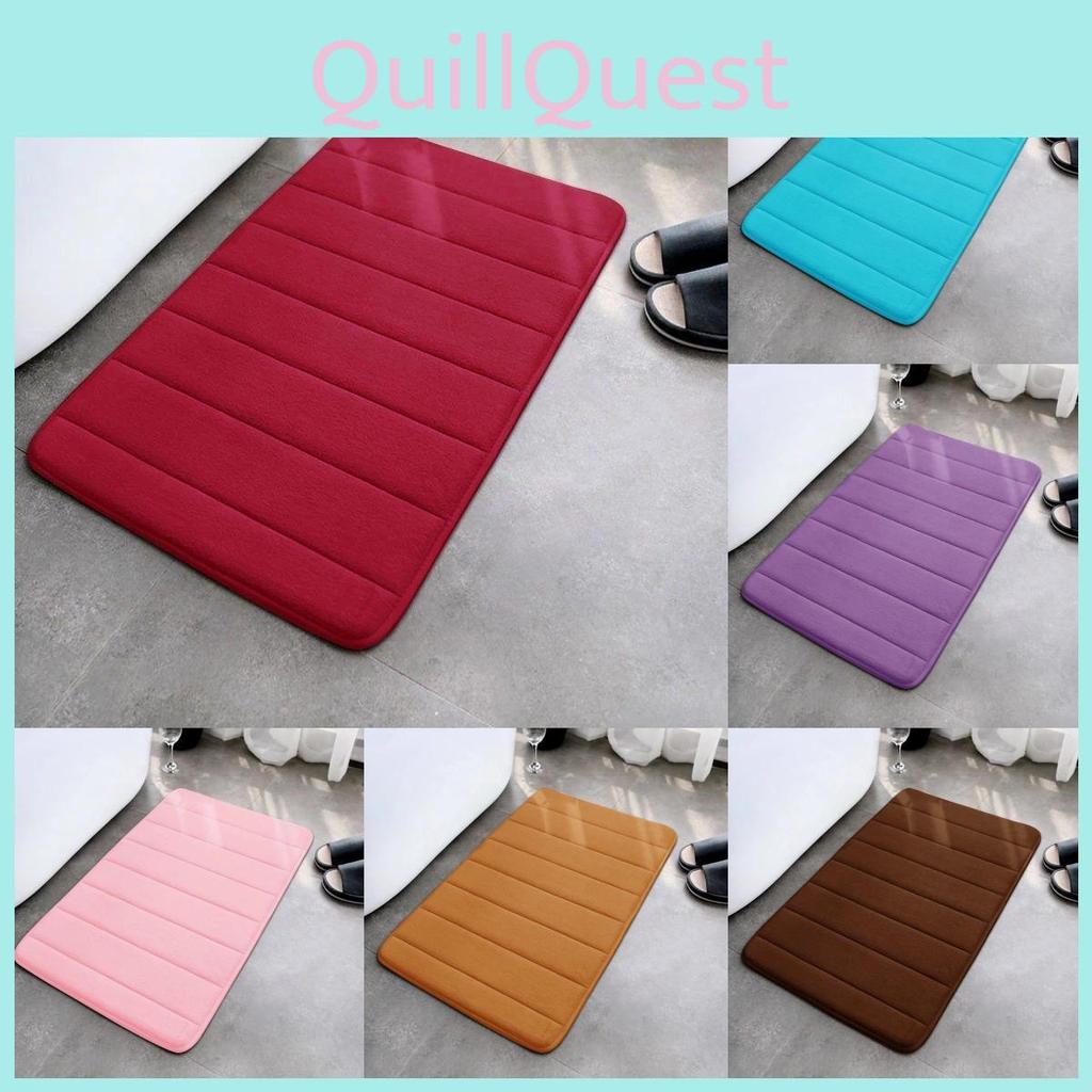 Ground Coral Fleece Mats Bathroom Rug Non Slip Dirt Resistant Floor Mat Toilet