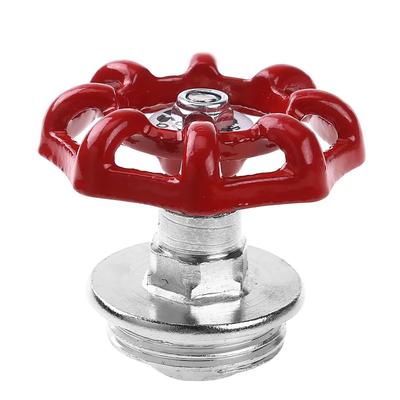 DN15/DN20/DN25 Red Valve Handle Decorative Water Pipe Fittings Closet Hook Valve Handle Retro Cast Iron Wheel Design For DIY