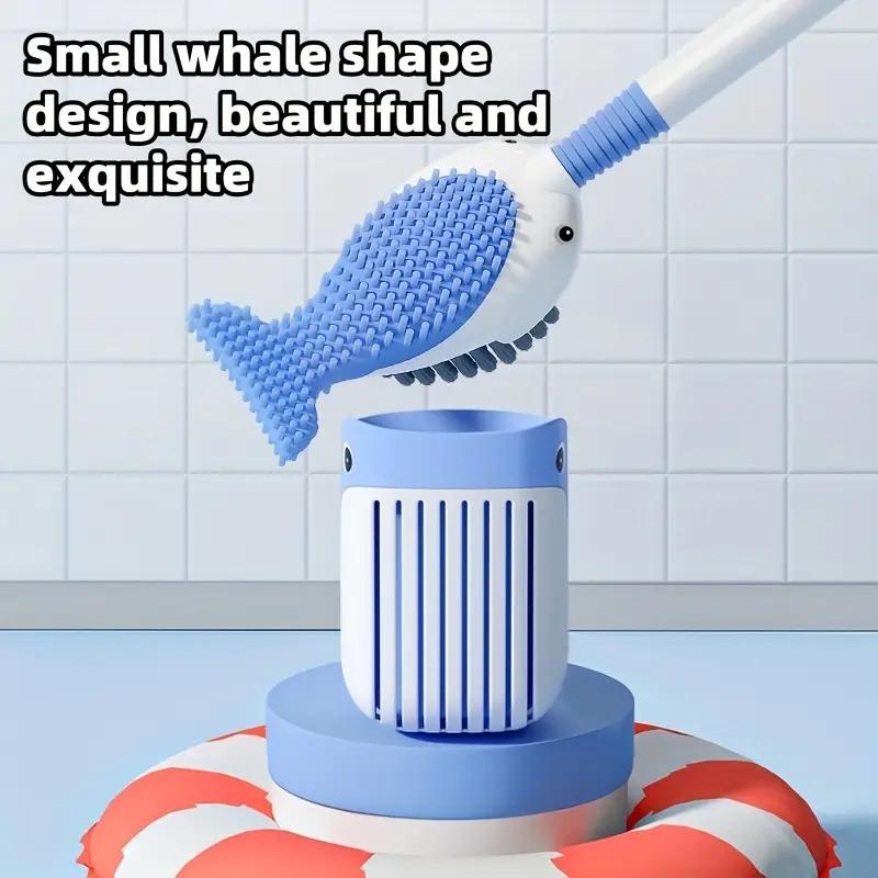 Liquid Injection Silicone Toilet Brush with Suction Cup Holder Strong Cleaning No Dead Corners