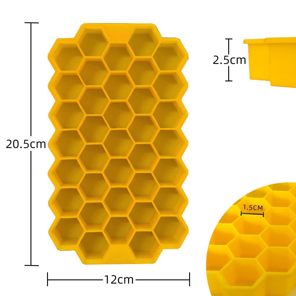 Honeycomb Ice Cube Tray Reusable Silicone Ice Cube Mold BPA Free Ice Maker with Removable Lid for Easy Release
