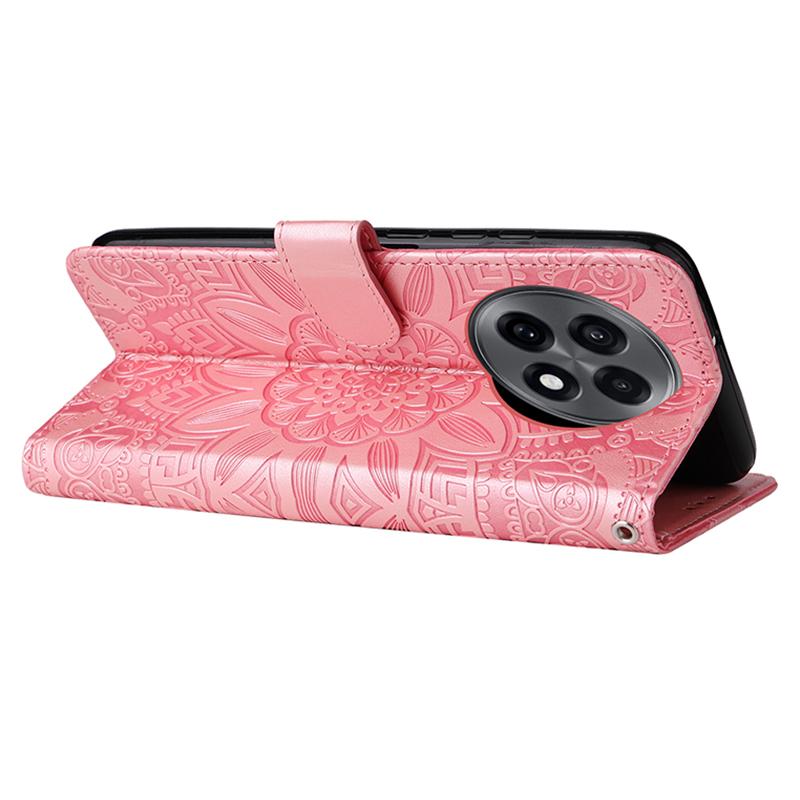 Etui portfelowe dla OnePlus 13R 5G/Ace 5 5G/Ace 5 Pro 5G Skórzane etui na telefon Wytłoczony słonecznik