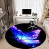 1pc Butterfly Wings Office Round Area Rug, Indoor Mat Suitable ForOffice, Under Office Chairs Bedroom Living Room Home Decor, Room Deco T104