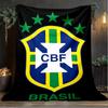 1PC Brazilian Football Federation Printed Soft Flannel Blanket Throw for Adult Bedroom Living Room Sofa Camping Travel Fan Gifts Christmas Gifts