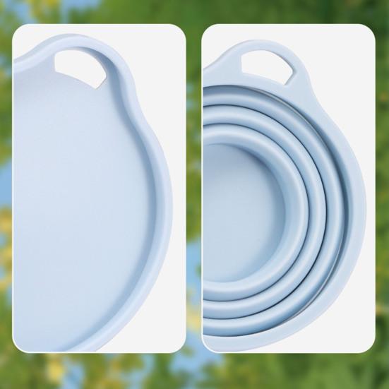 Silicone Folding Water Cup with Carabiner Handle 180ml Portable Travel Washing Cup