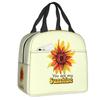 Sunflower With The Light Of Stars Insulated Lunch Tote Bag for Women Floral Cooler Thermal Food Lunch Box Kids School Children
