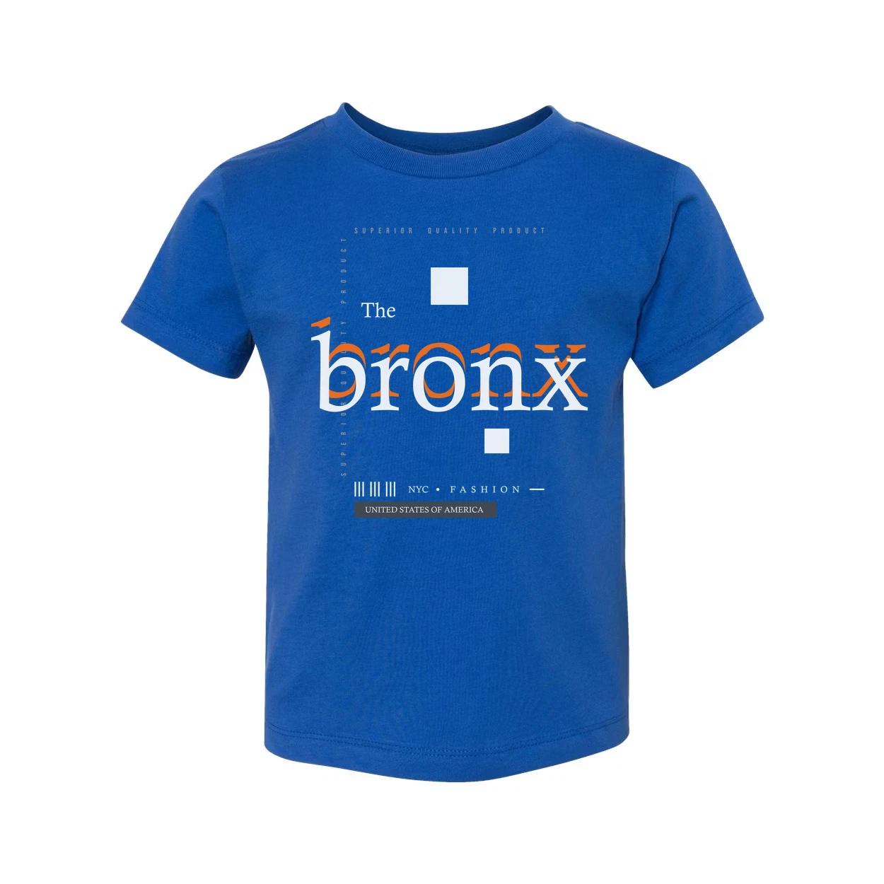 

Unisex The Bronx Graphic T Shirt With Orange Outline Typography Urban Design For 2XL