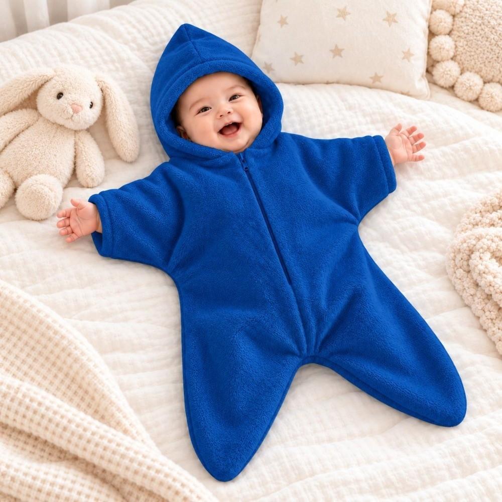 Star Shape Newborn Hooded Romper Flannel Baby Sleeping Bag Cute Infant Blanket Winter