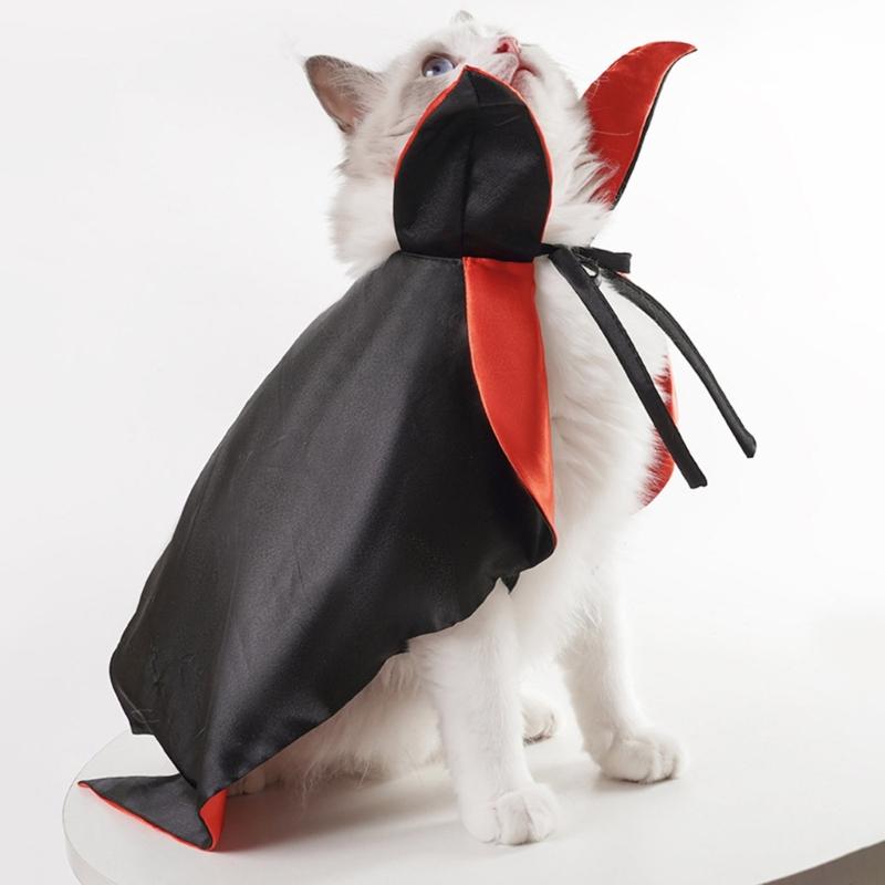 Festival Pet Cloak Breathable Easy Wear Solution Halloween Theme Party Accessory Outfit for Small Dog Cats Holiday Wear