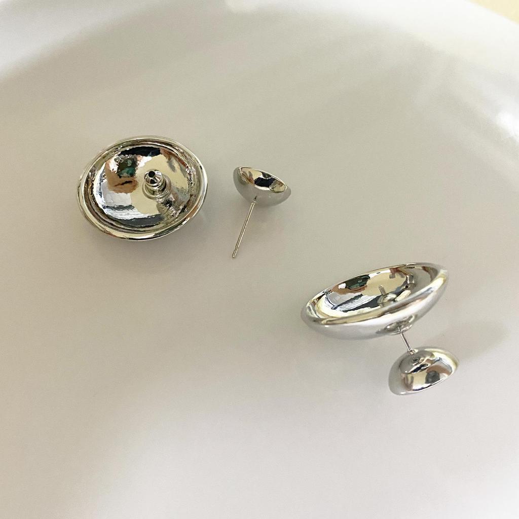 Personalized Semicircular Sphere Stud Earrings