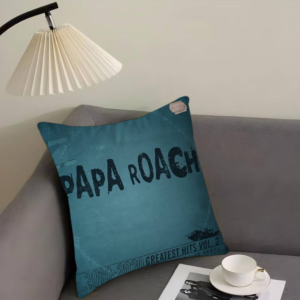 P-Papa Roach Musik Konst Kuddfodral Tecknad Gåva Kuddfodral Sovrum Hem Soffa Stol Sits Dekor Kuddöverdrag