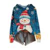 Ladies' Fashionable Printing Casual Hooded Long Sleeved Sweatshirt
