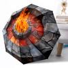 Molten Lava Fissure Hole Outdoor Automatic Umbrella Compact 8-Rib Lightweight Durable Everyday Carry Umbrella Outdoor Accessory Stylish Gift Women