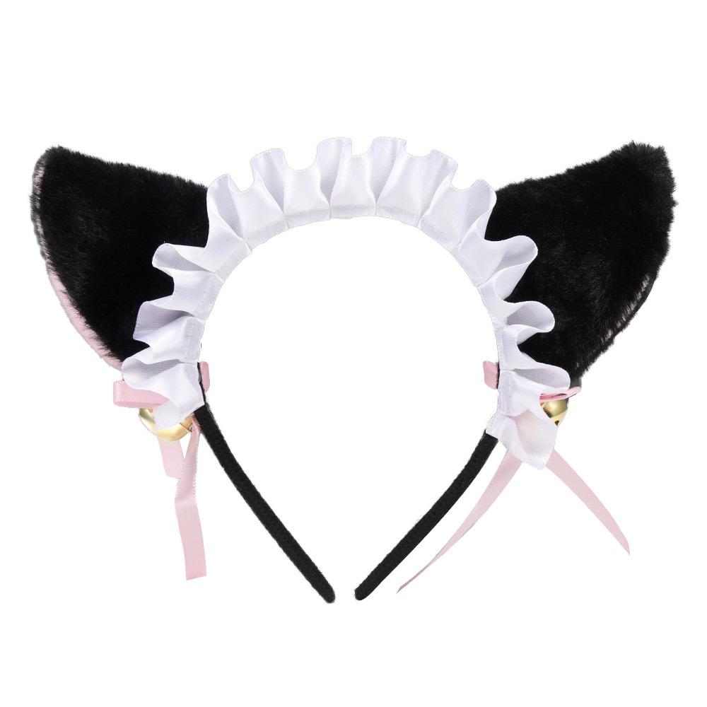 Cat Ears Bell Headband - Cosplay Catwoman Hair Accessory for Christmas & Halloween