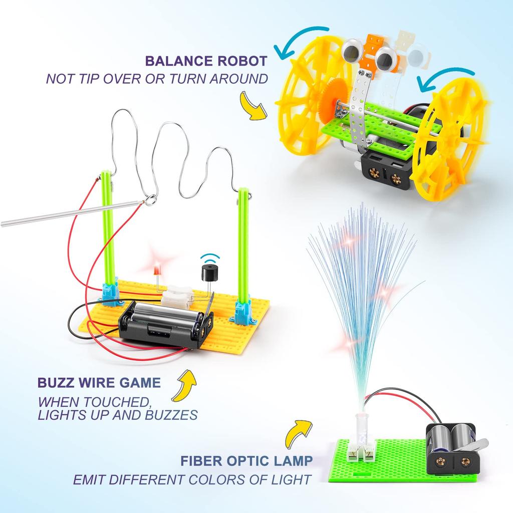STEM Kit Robotics Electric Motor Science Project Experiment Kids DIY Engineering Building Kit Boys Years Old Girls Electronic Robot Toys 7 8 9 10 11