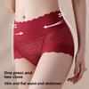 Ladies Spring and Summer Sexy Lace High Waist Belly Not Roll Edge No Mark Mulberry Silk Anti  Antibacterial Briefs