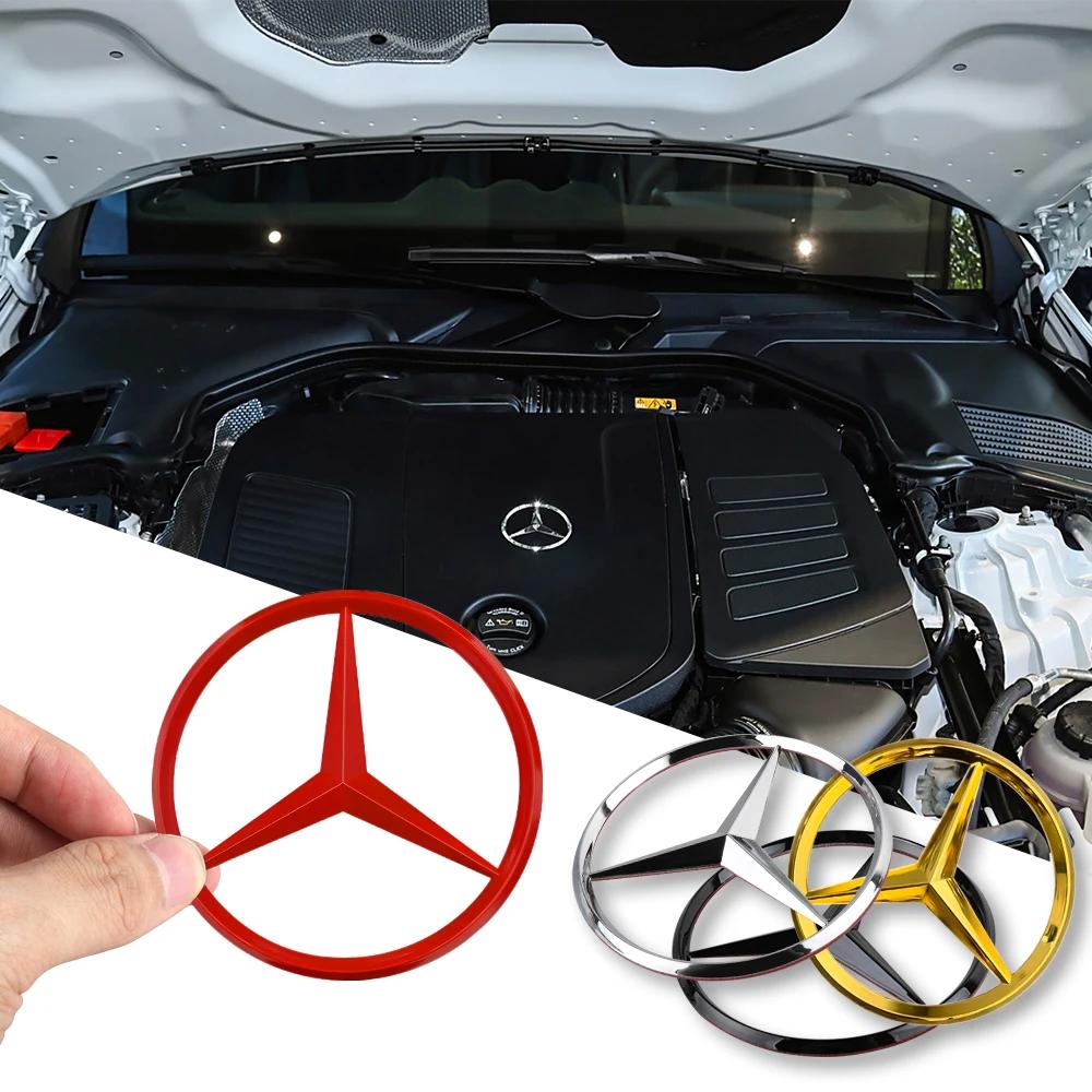 WSDYN1 Hot 2026 New For Benz 70mm 3D Metal Car Styling Engine Hood Badge Decor Sticker for Mercedes Benz E C G M S A B Class W176 W204