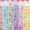 6pcs Kawaii Funny Animals Cartoon 3D Embossed Diamond Stickers Panda Rabbit Decoration Decals Phone Cute Crystal Sticker