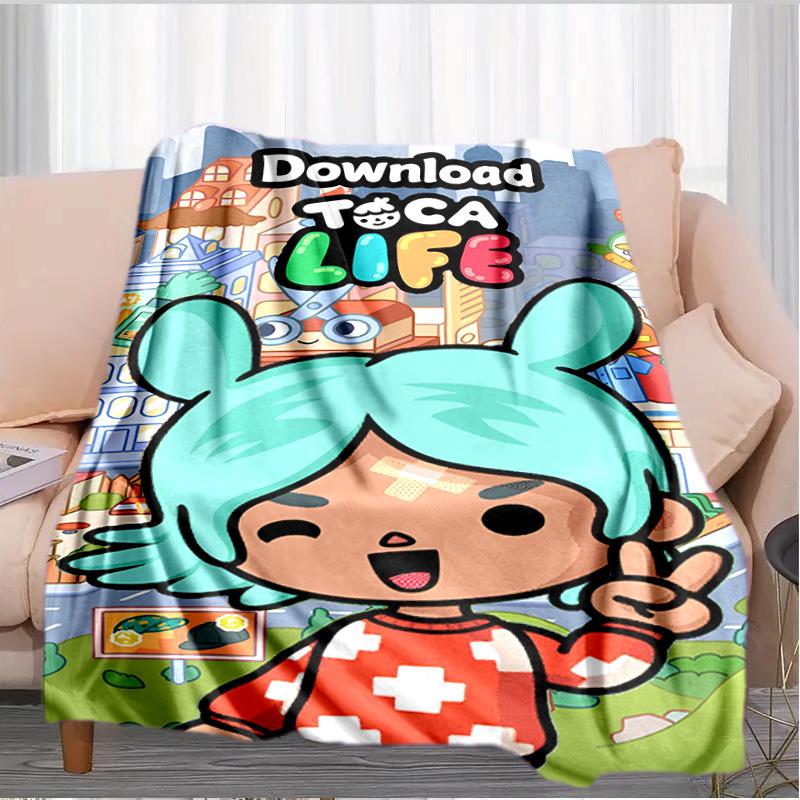 Vibrant World Of Toca Life Blanket Suitable for Sofas, Beds, Offices, And Camping - Perfect Gift for Halloween Christmas