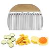 Stainless Steel Potato Slicer Wavy Potato Cutting Tool Wooden Handle Serrator Chopping Tools Large Crinkle Potato Slicer Chopper