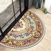 Half Circular Floor Mat Bathroom Non Slip Carpet Household Door Mat Dirt Resistant Foot Mat