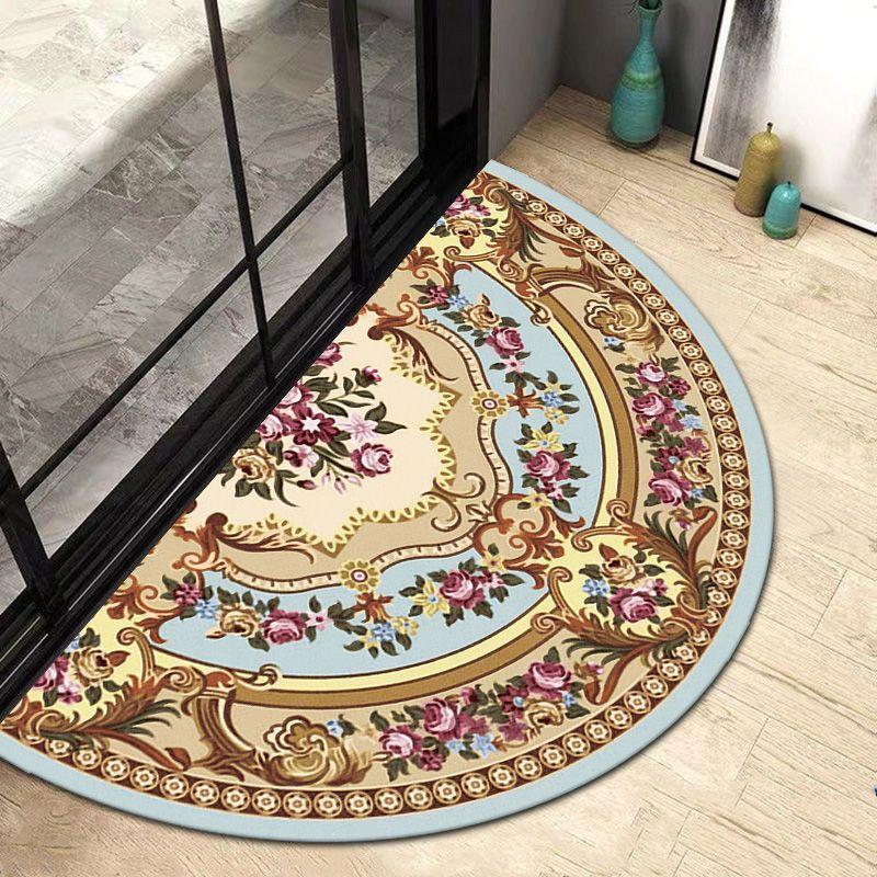 Half Circular Floor Mat Bathroom Non Slip Carpet Household Door Mat Dirt Resistant Foot Mat