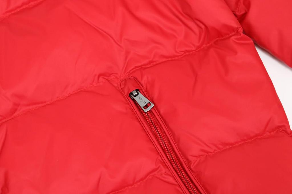 POLO RALPH LAUREN Padded Down Size Red Boys' Jacket/Parka s potiskem loga na zádech, L, (Kód produktu 0101993)