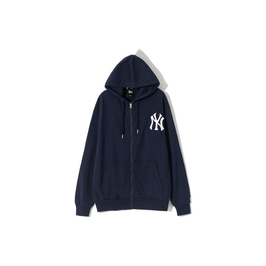 New Era × MLB New York Yankees Logo Print Zip-Up Hoodie Men hoodies Navy-Blue 12588129