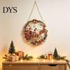 Christmas Tree Hanging Ornaments Xmas Snowman Ornament, Round Acrylic Santa Reindeer Seasonal Party Decor Door Sign for Festive Window Wall