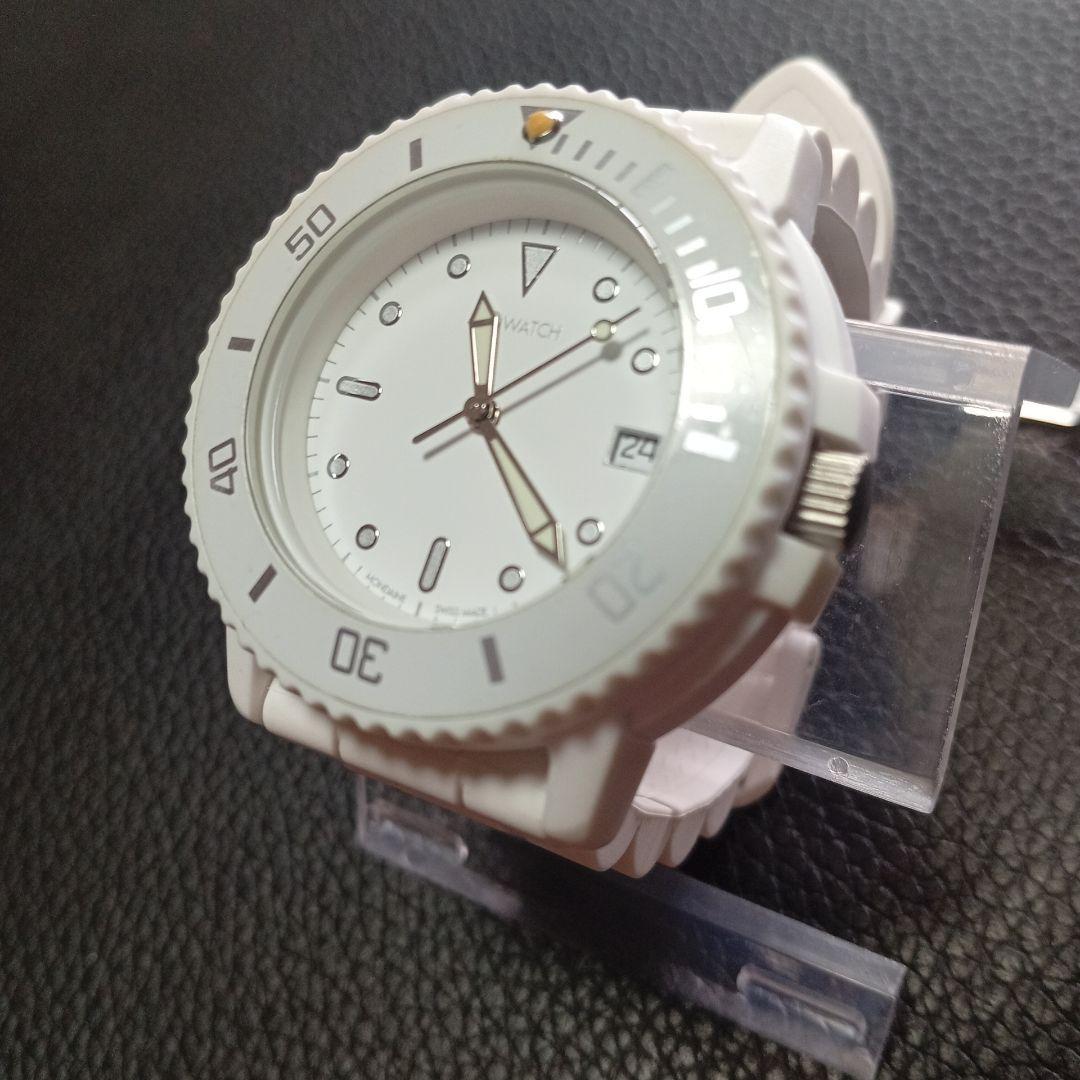 Used M-WATCH by MONDAINE White Watch Waterproof 10ATM