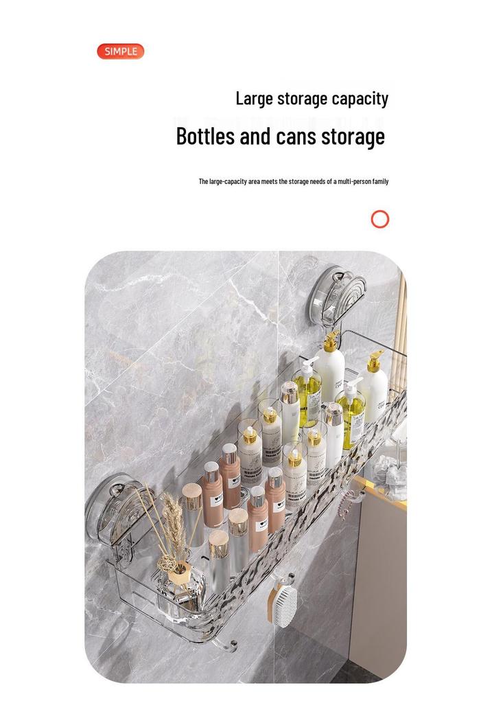 No-Drill Suction Cup Bathroom Shelf & Rack