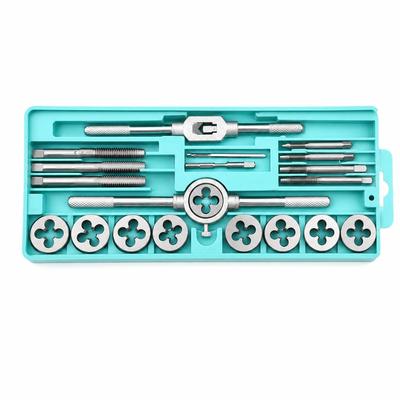 High Hardness Tap and Die Set for Internal and External Thread Creation and with Tap Wrench and Die Storage DIY Metalworking Tool Repair,