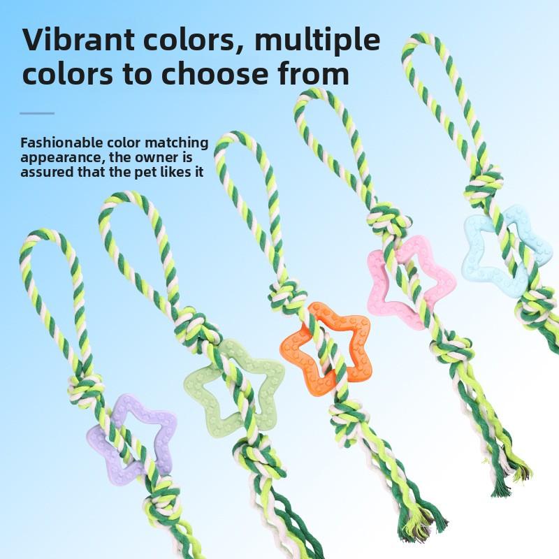 Pet Toy Cotton Rope, Star-shaped Drawstring, Wear-resistant Teeth Knot, Training, Self-entertaining and Boring Dog Toy