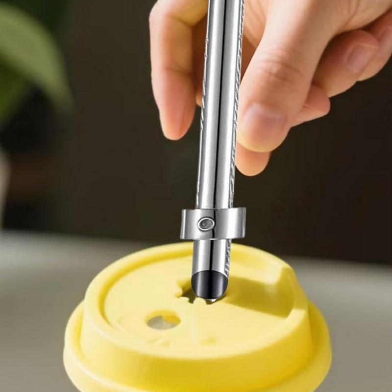1/2/3Pcs Stainless Steel Straw Hole Puncher Stainless Steel Puncher Straw Hole Punch Tool For Plastic Lid Lemonade Cups For Cafe