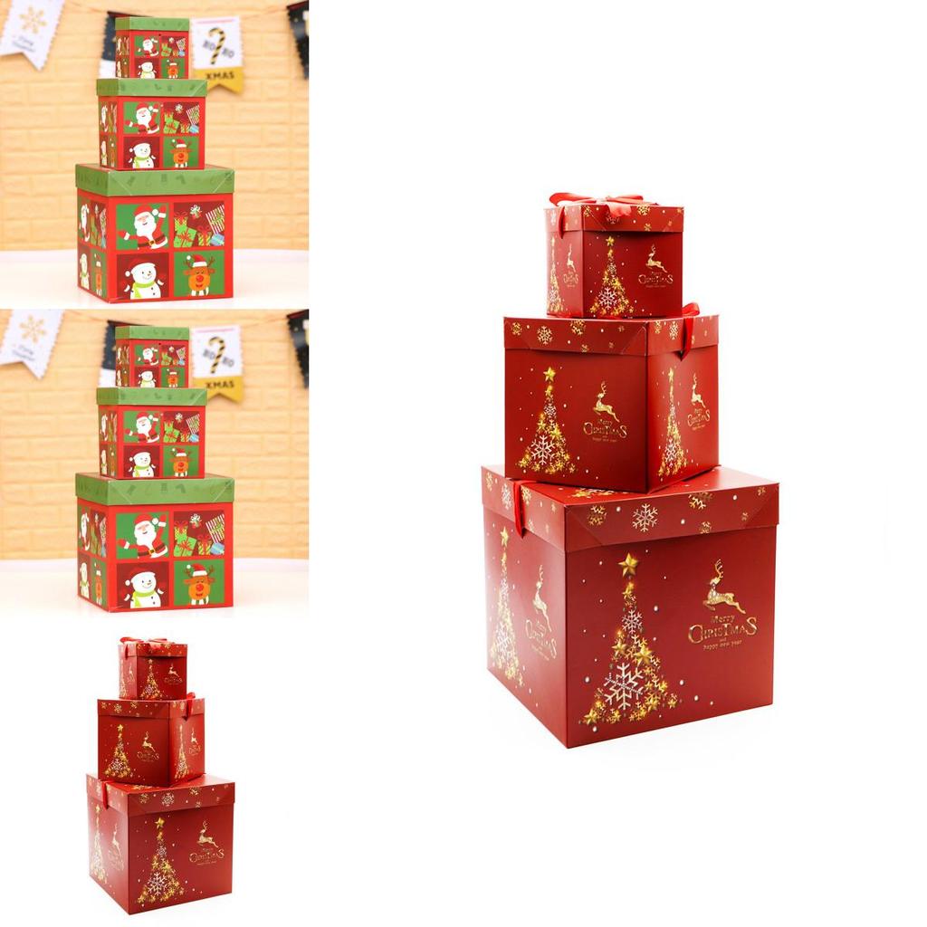 Cutie Cadou Mare Premium de Crăciun cu Capac și Panglică Perfectă pentru Cadouri de Sărbători**