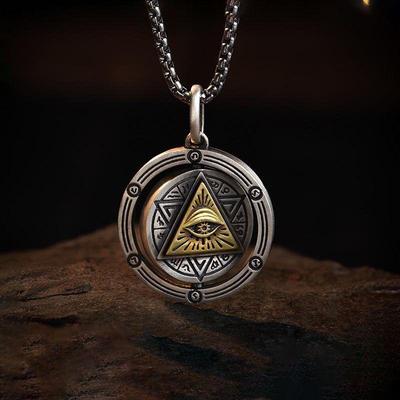 Men's Retro High-End Rotatable Horus Eye Pendant Necklace