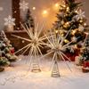 Topper pentru Brad de Crăciun Strălucitor Stea 3D cu Paiete Topper Luminescent pentru Pom Decorațiune Petrecere