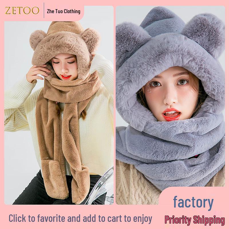 2024 Faux Fox Fur Shawl Scarf - Elegant Winter Plush Neck Warmer for European and American Styles