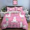 Cute Cartoon Llama Alpaca Print Bedding Set Duvet Cover 1 Duvet Cover 2 Pillowcases Adult And Children Bedding Set Luxury Gifts