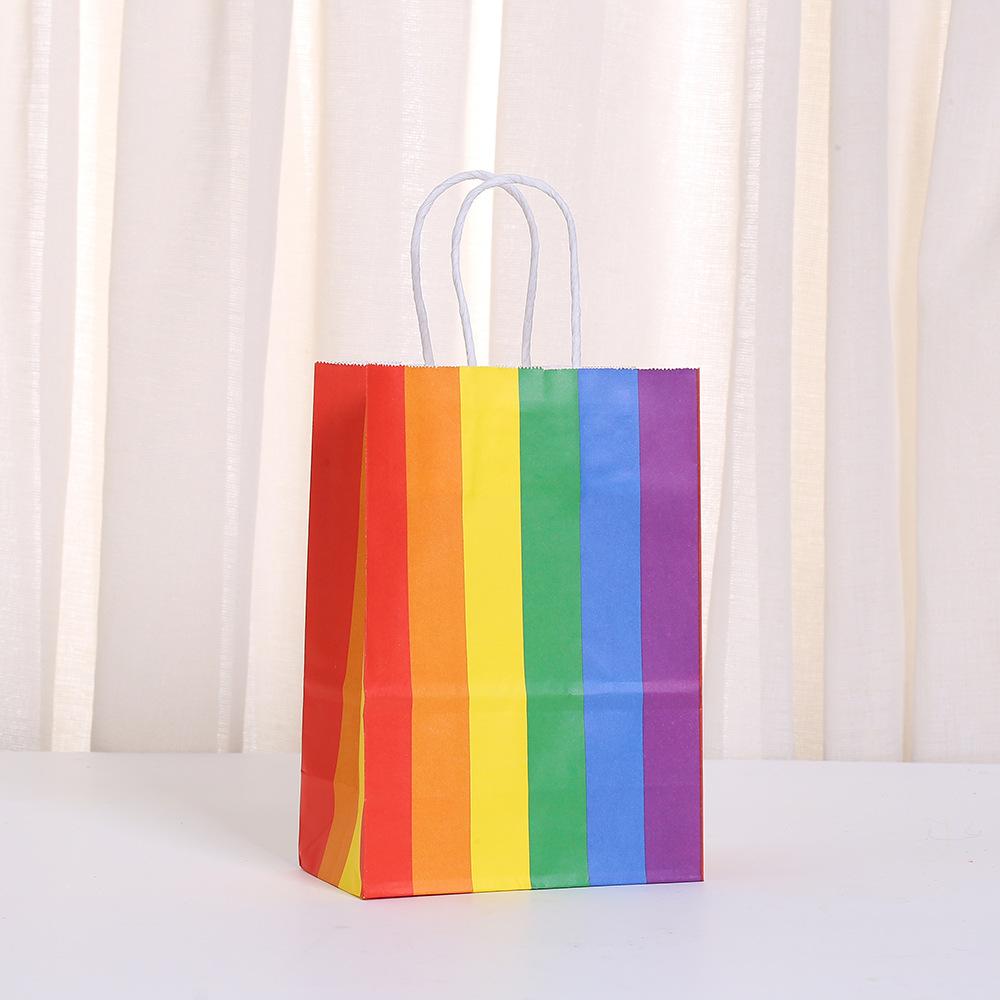 StoBag, Pride Rainbow Gift Reusable Paper Bags Vibrant Party Favors Perfect for Pride Month Celebrations Events