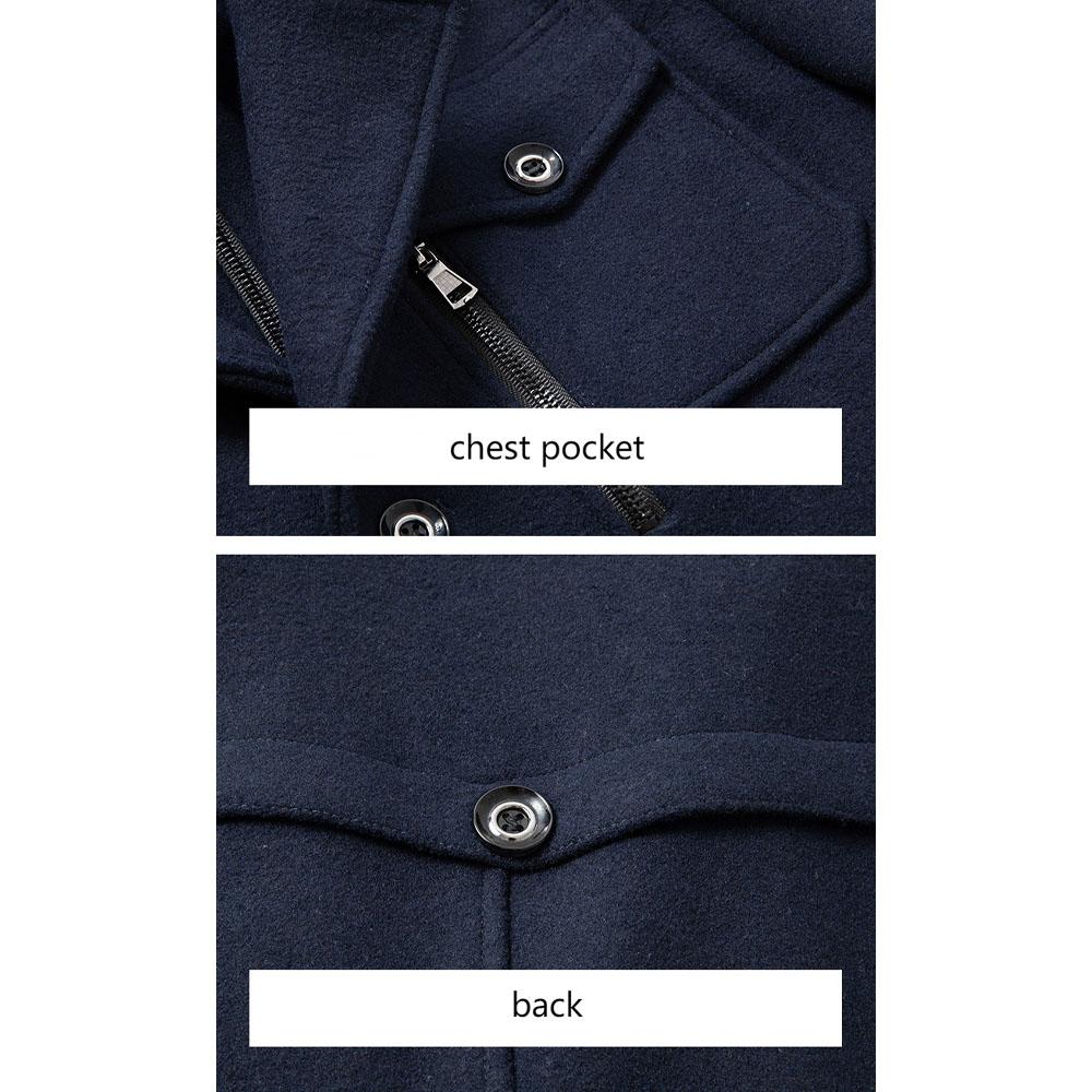 Herren Herbst und Winter Business Wollmantel Doppelkragen Kältebeständiger Herrenmantel Wollmantel für Herren