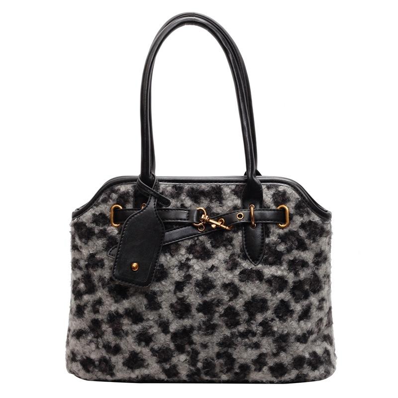Retro Super Fire Leopard Print Portable Tote Bag Women'S Autumn And Winter Fashion Leisure Commuting Large-Capacity Shoulder Bag