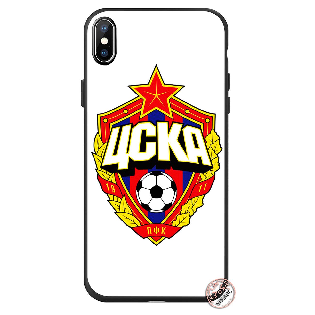 

YIMAOC PFC ЦСКА Москва Мягкий Силиконовый Телефон Чешот для iPhone 11 Pro XS Max XR X 6 6S 8 Плюс 5 5S SE 10 TPU Черный цветок Обложка