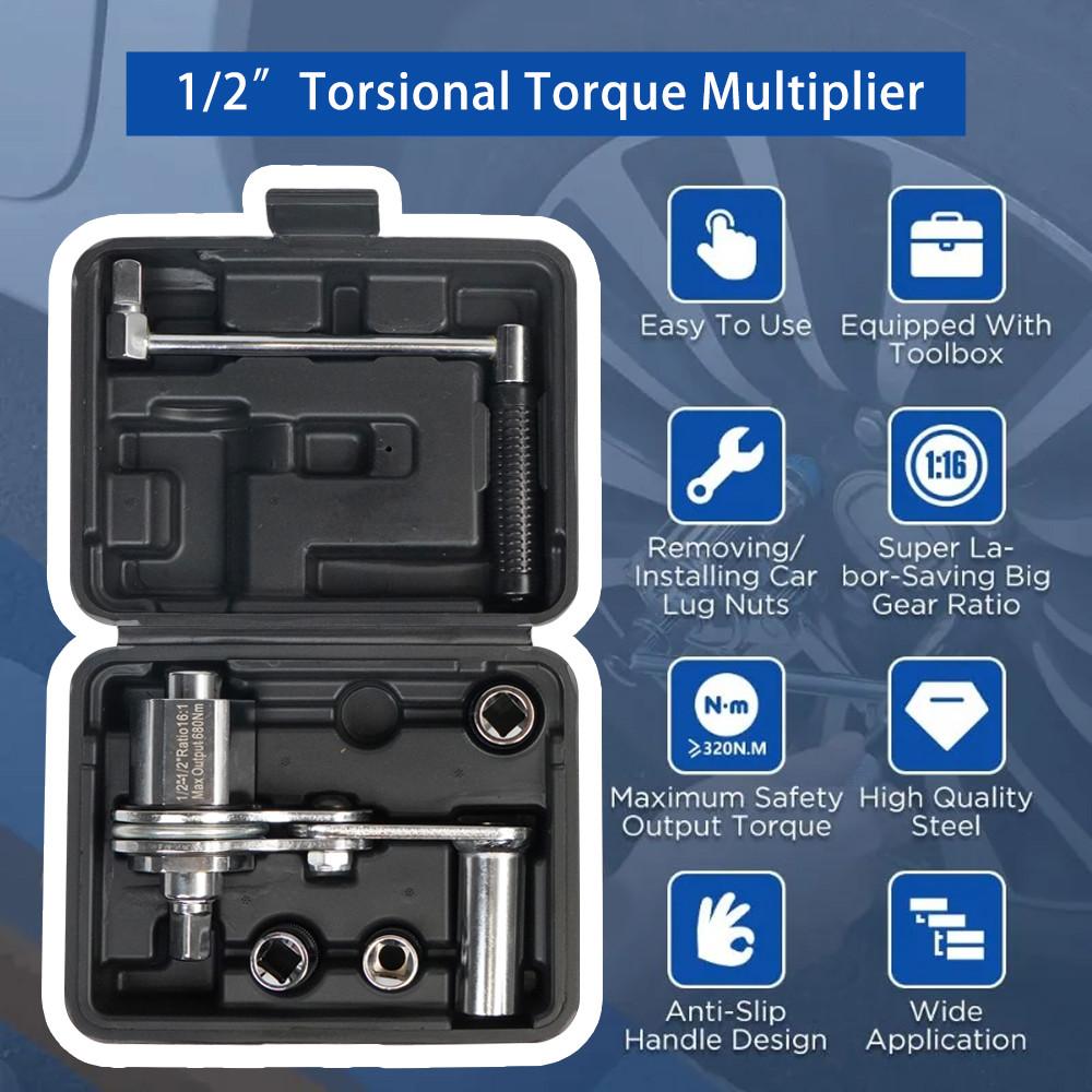 1Set 1/2" 17mm 19mm 21mm Torsional Torque Multiplier Wrench Lug Nut Remover Type Auto Tire Disassembly Repair Tool Kits