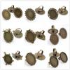 18x25mm 5pcs Antique Silver Plated/ Bronze/Black Brass Oval Adjustable Ring Settings Blank/Base,Fit 18x25mm Glass Cabochons